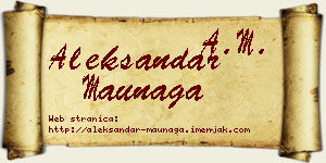 Aleksandar Maunaga vizit kartica